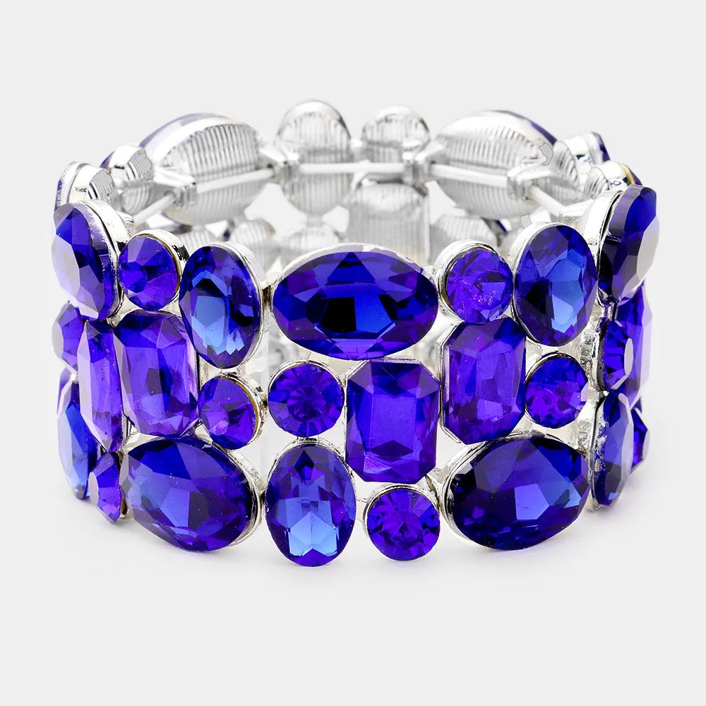 Sapphire Crystal Stretch Pageant Bracelet | 446877