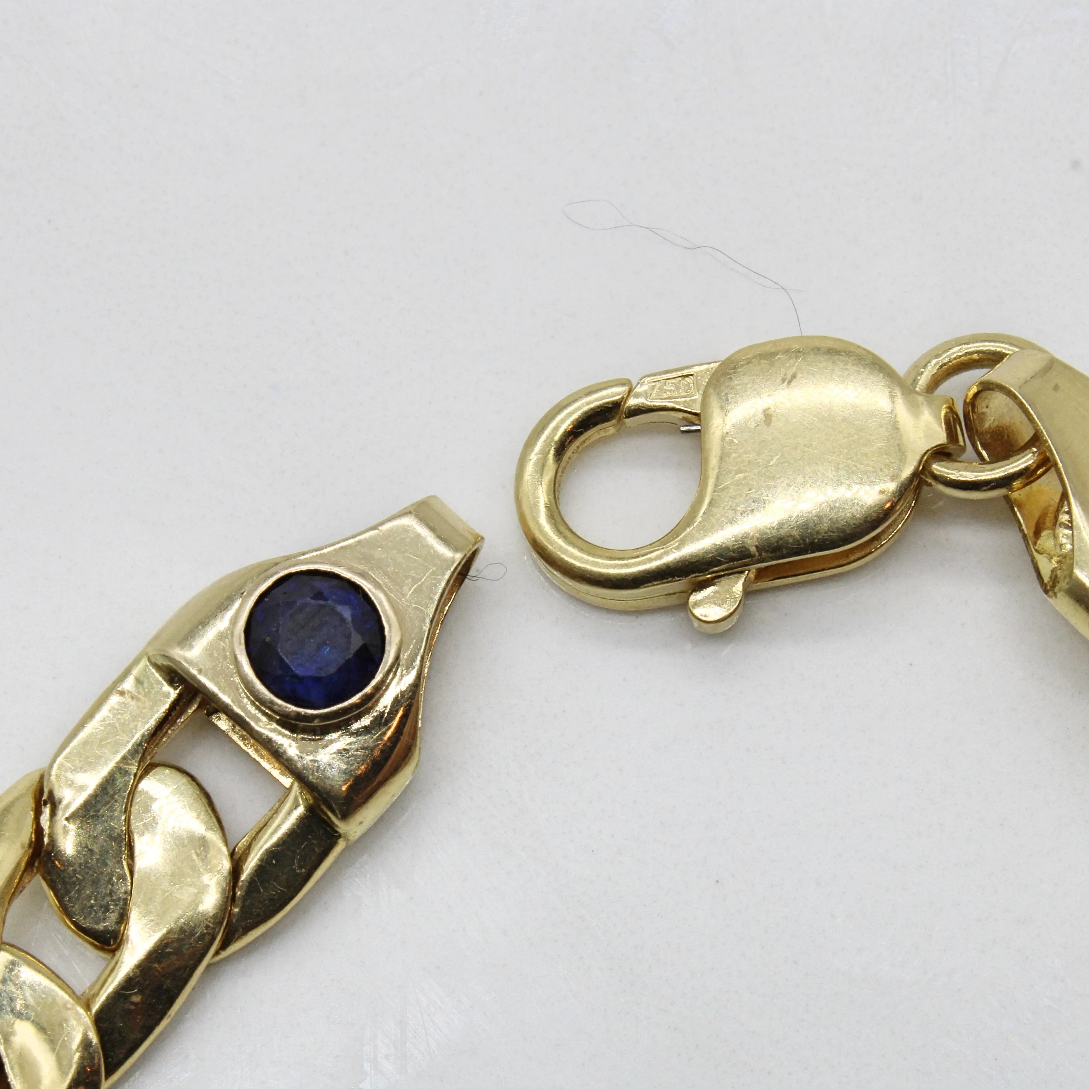 Sapphire Curb Chain Link Bracelet | 0.50ct | 8.5" |