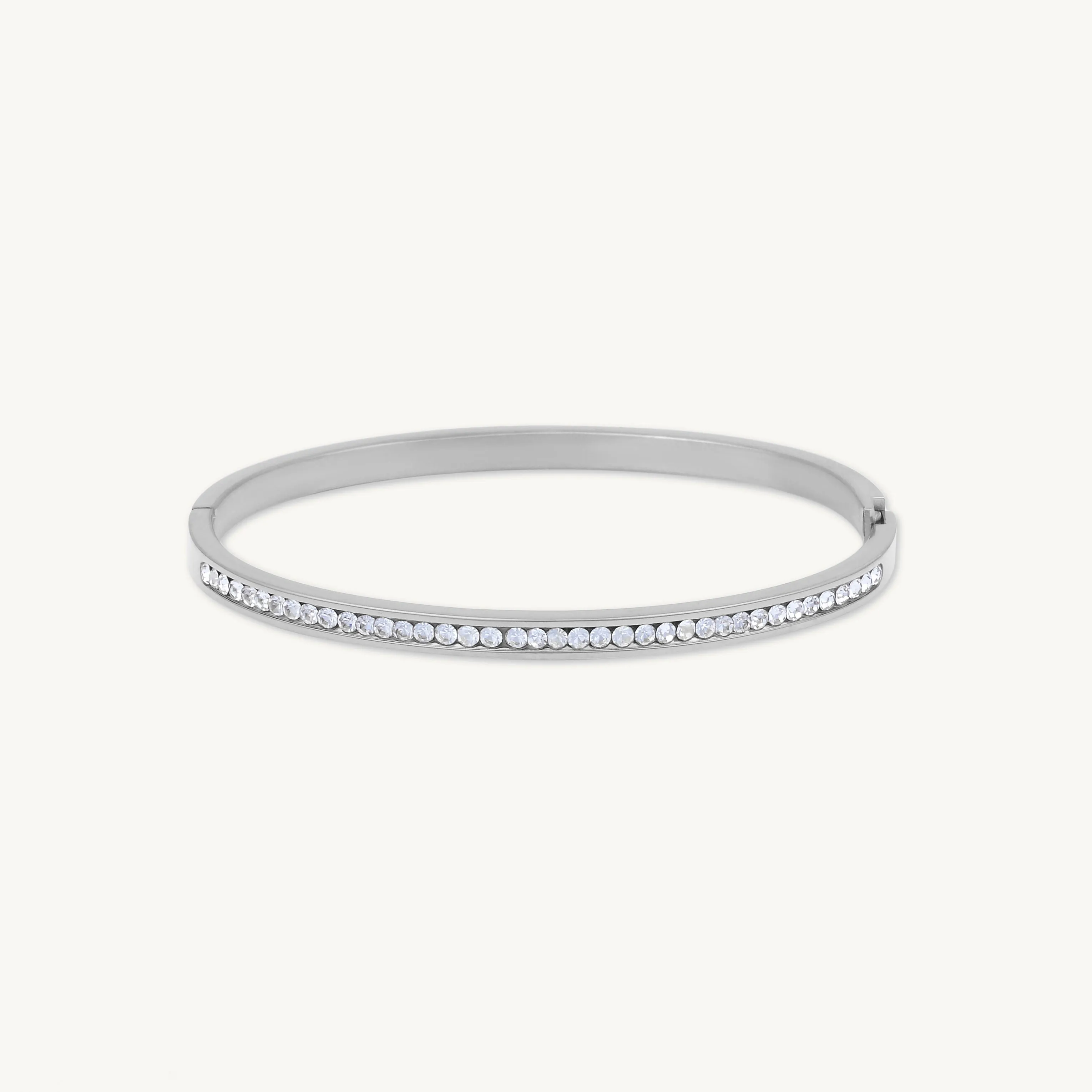 Sapphire Hinged Bangle Bracelet