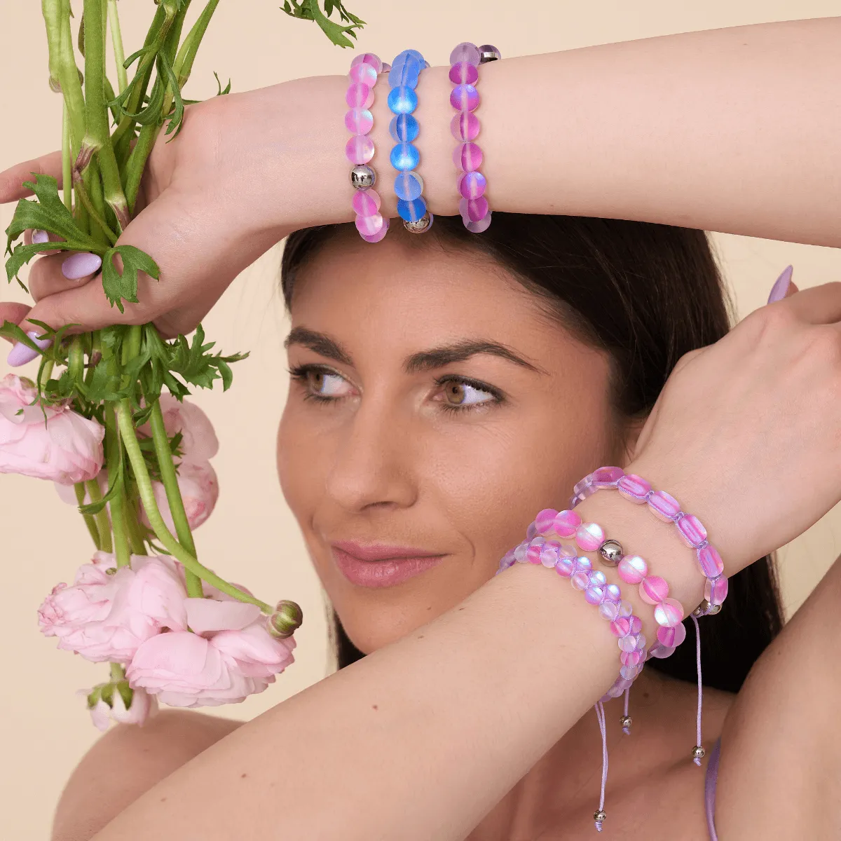 Sapphire | Silver | Mermaid Glass Statement Bracelet