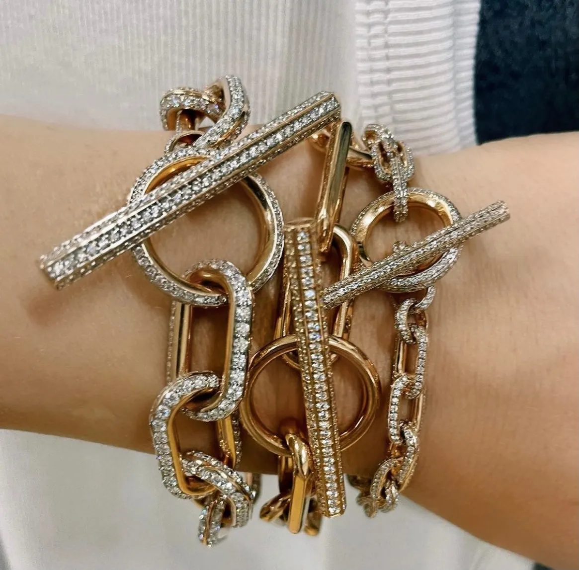 Saxon Jumbo Chain Link with Diamond Toggle Bracelet