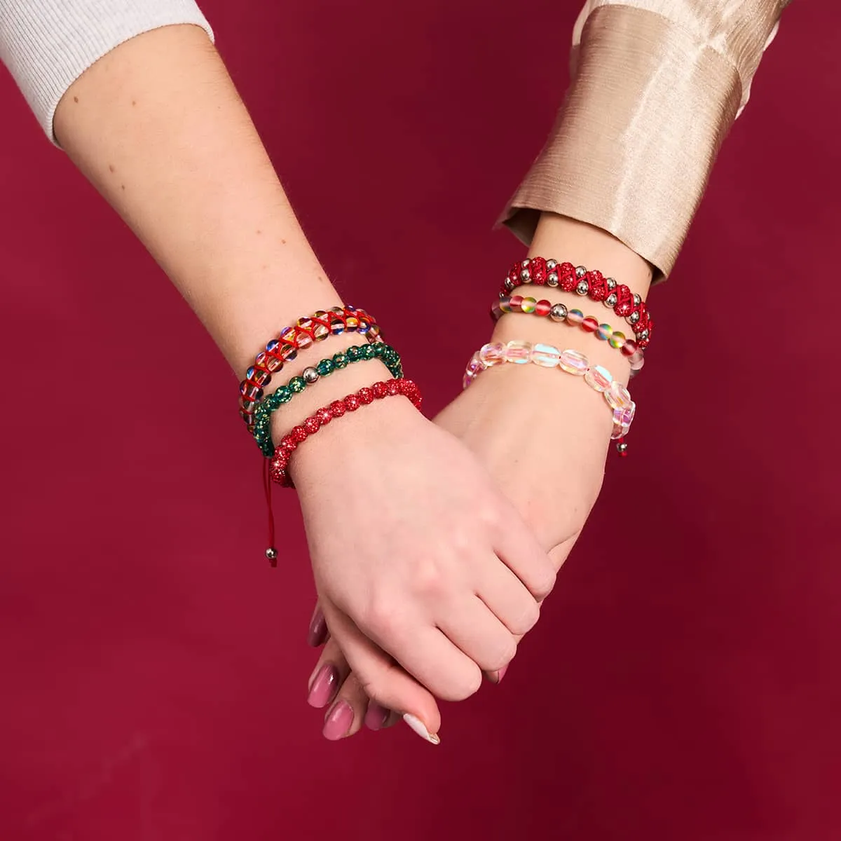 Scarlet Supernova Galaxy Glass x Red String Vitality Bracelet