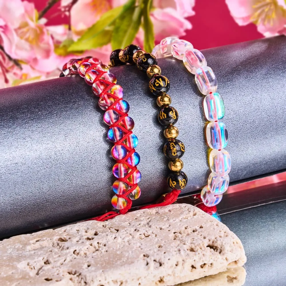 Scarlet Supernova Galaxy Glass x Red String Vitality Bracelet