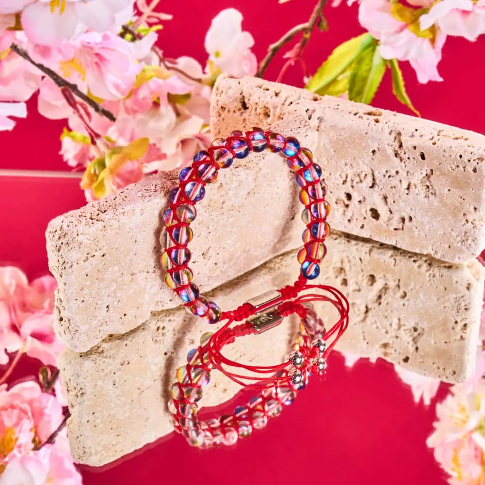 Scarlet Supernova Galaxy Glass x Red String Vitality Bracelet