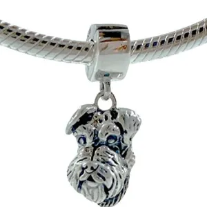 Schnauzer Miniature Dog Head Dangle Pendant