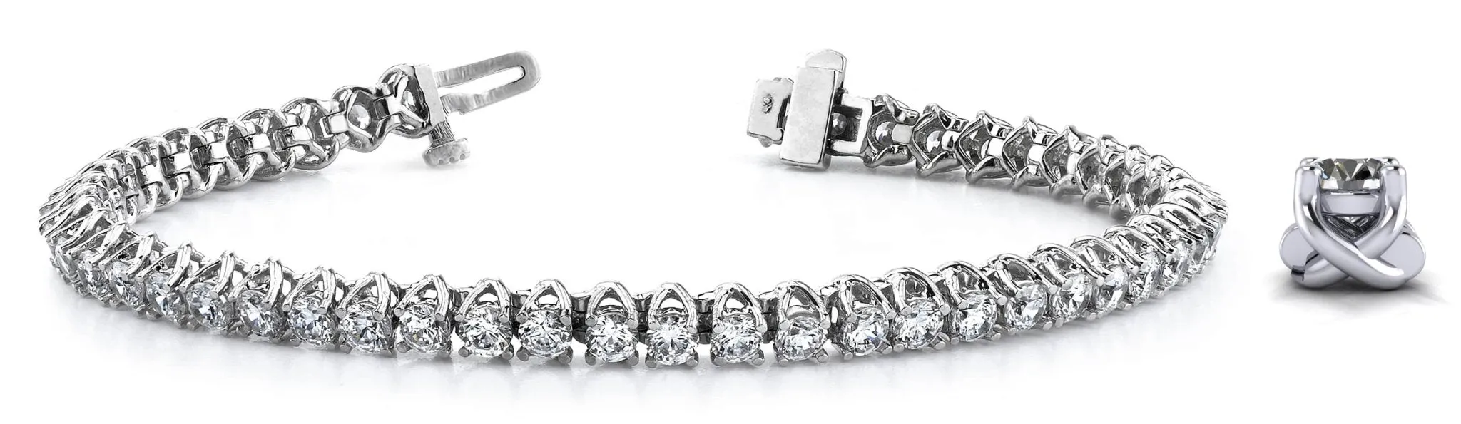 Scoop Link Diamond Strand Lab-Grown Diamond Tennis Bracelet with 6.13 ct.(finished) 3.2mm
