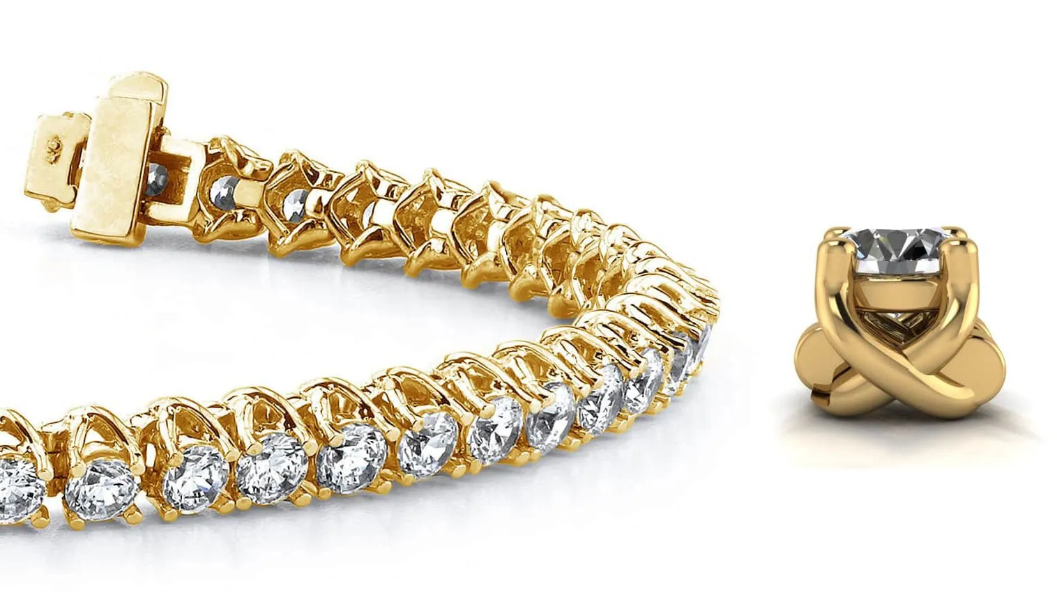Scoop Link Diamond Strand Lab-Grown Diamond Tennis Bracelet with 6.13 ct.(finished) 3.2mm