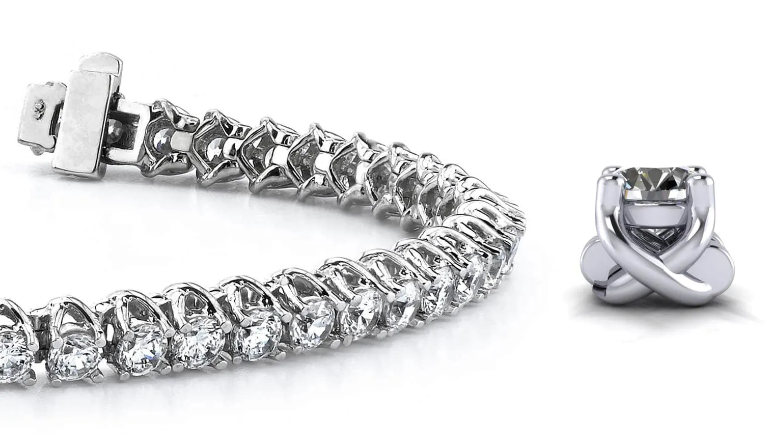Scoop Link Diamond Strand Lab-Grown Diamond Tennis Bracelet with 6.13 ct.(finished) 3.2mm