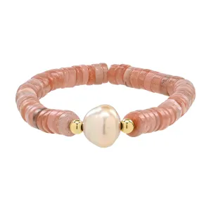 Sea Lustre Sunstone   Gold South Sea Pearl Bracelet