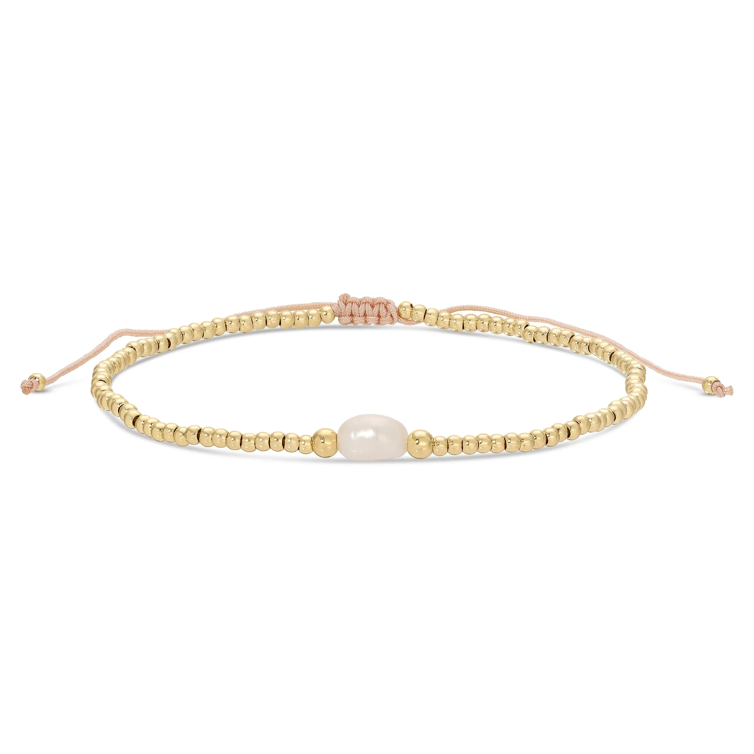Set/12 2mm adjustable bracelet with single pearl