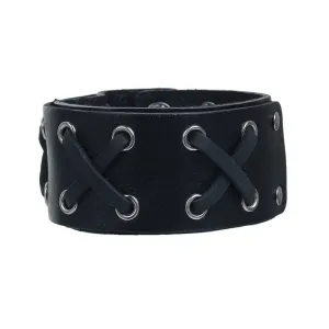 SEXY SPARKLES Mens Genuine Real Leather Wrist Bracelet Wide Casual Wristband Cuff Bangle Adjustable