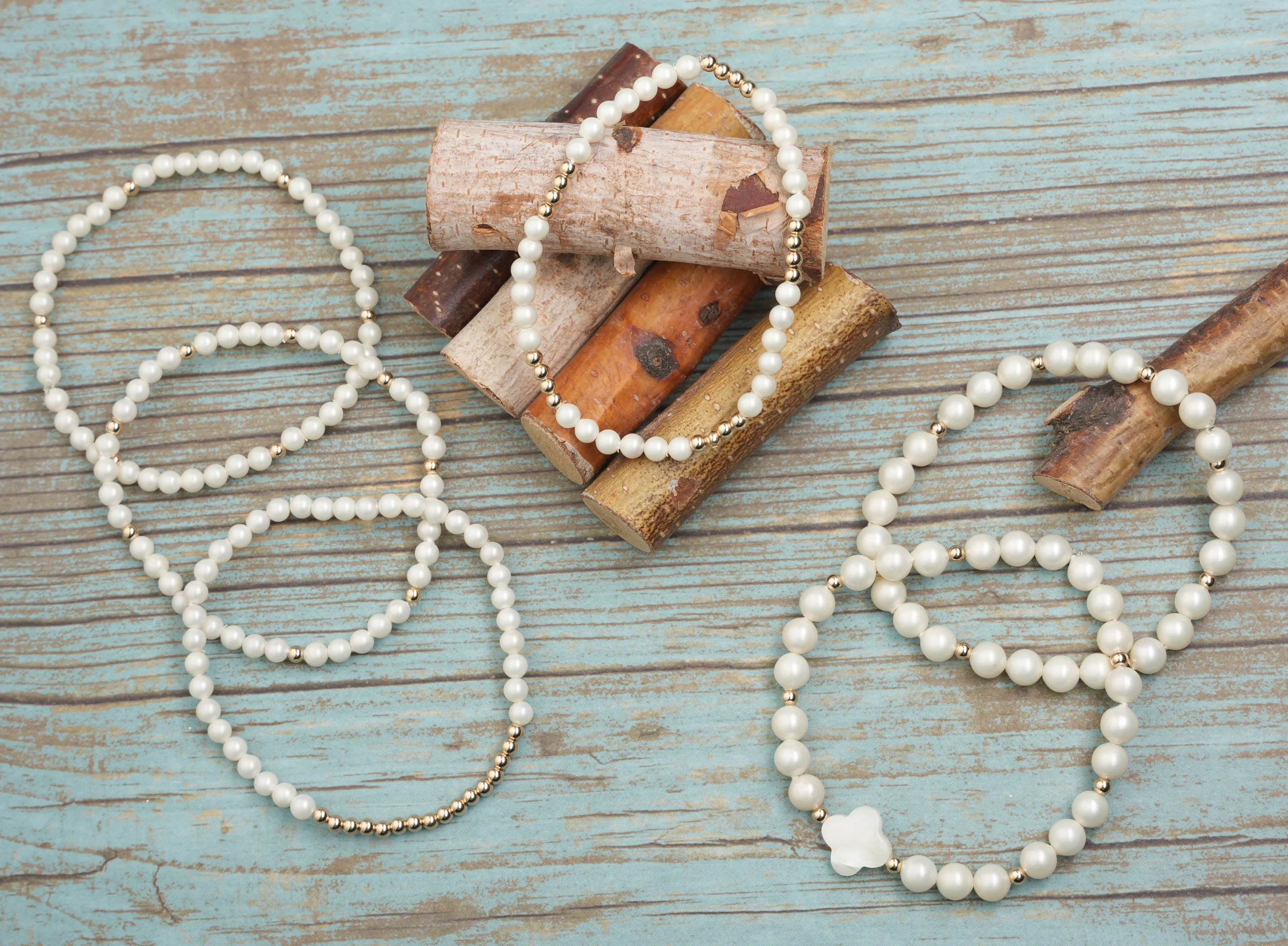 Shell Pearl Bitsy Bracelets