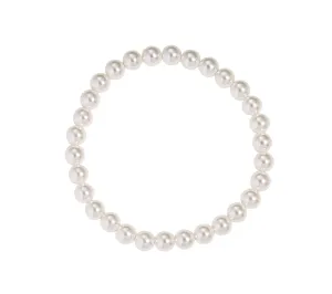 Shell Pearl Stacker Stretch Bracelet- 6MM