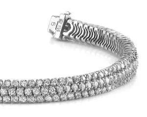 Showstopper Triple Row Diamond Bracelet with 5.07 ct.(finished) 1.5mm, 1.7mm