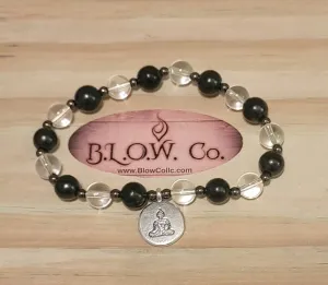 Shungite and Clear Quartz Custom B.L.O.W. Co Bracelet