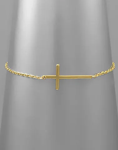 Sideways Cross Bracelet