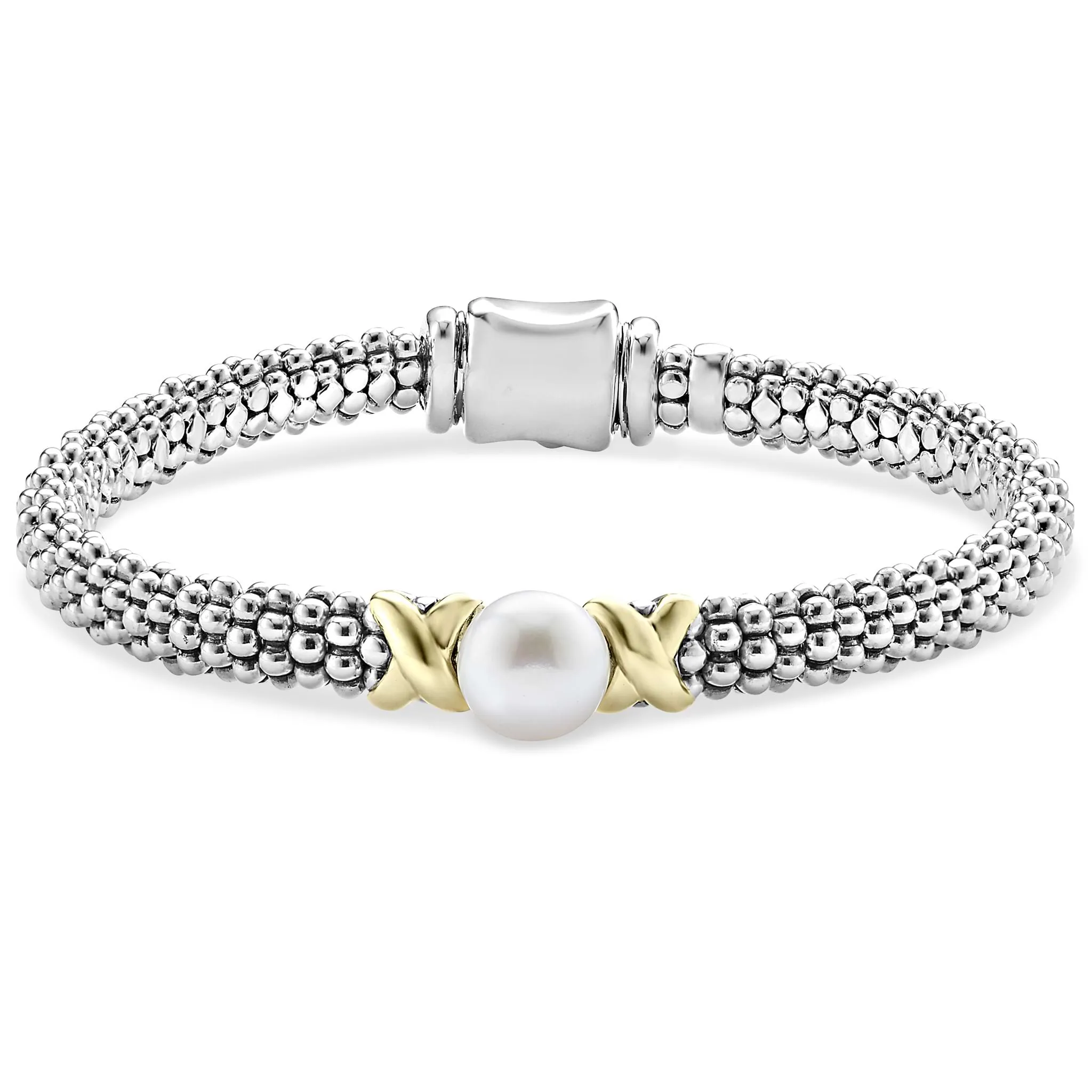 Signature Caviar Two-Tone Pearl Bracelet Gift Set