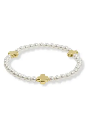 Signature Cross Pearl Pattern 4mm Bracelet