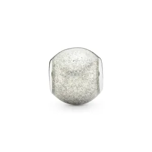 Silver charm with silvery glitter enamel