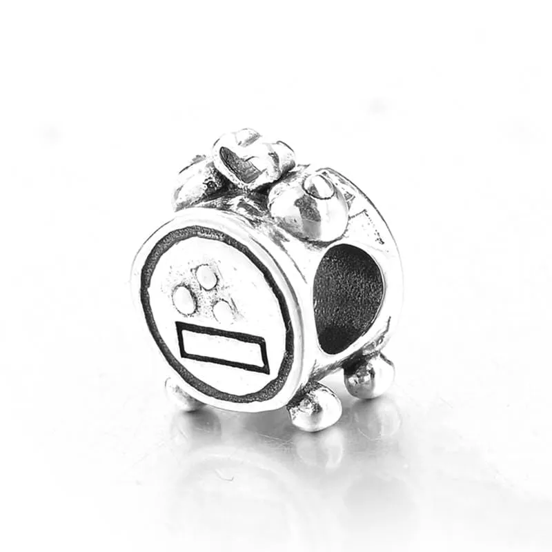Silver Clock Charm