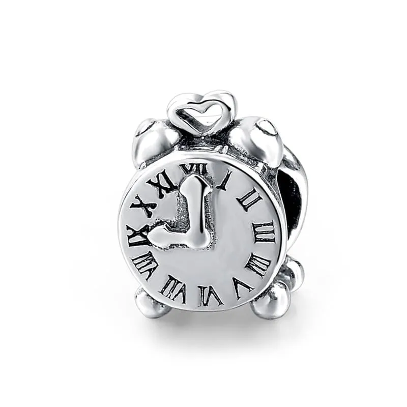 Silver Clock Charm