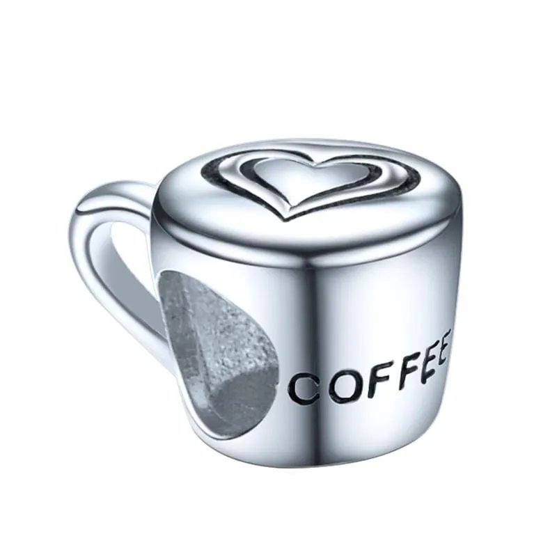 Silver Coffee Cup Charm