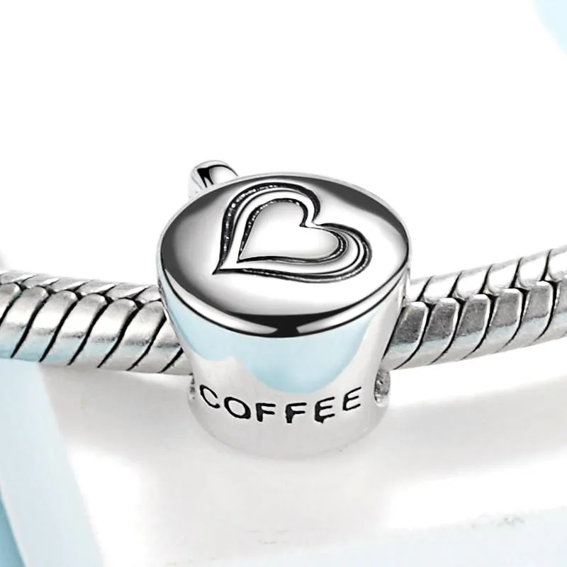 Silver Coffee Cup Charm