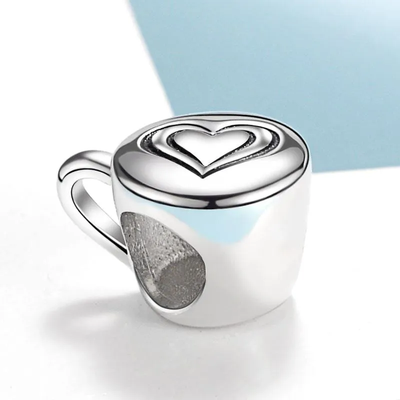 Silver Coffee Cup Charm
