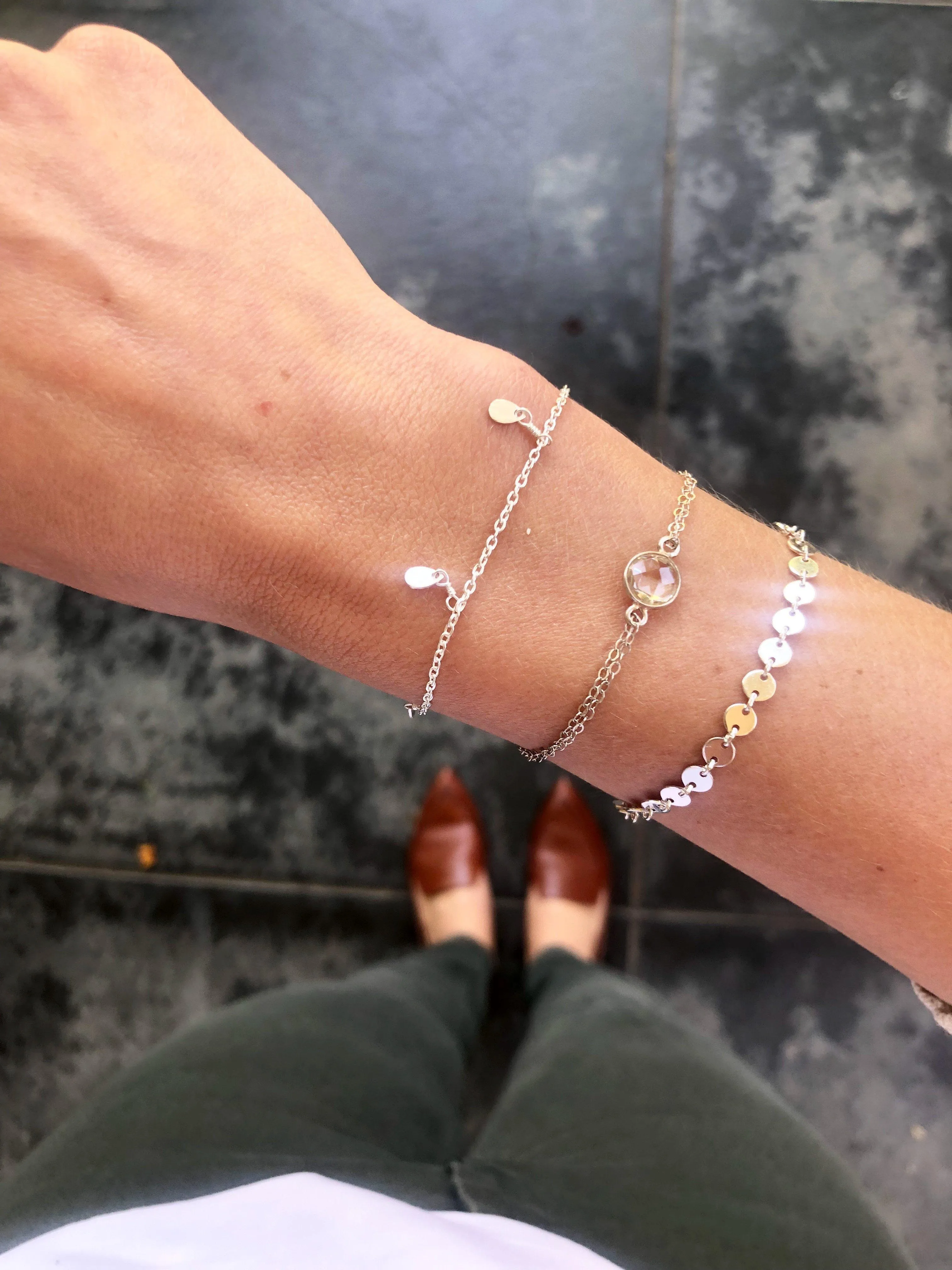 Silver Disc Bracelet