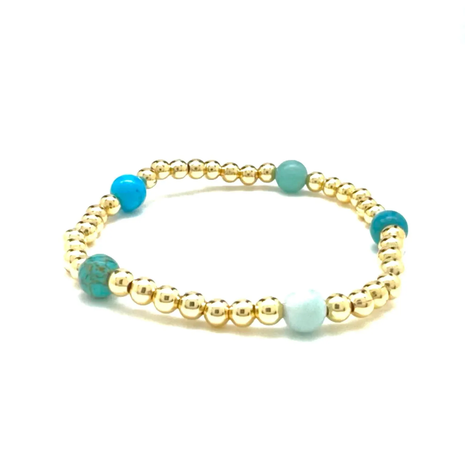 Silver Girl Multi Stone Bead Bracelet