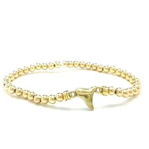 Silver Girl Shark Tooth Bead Bracelet