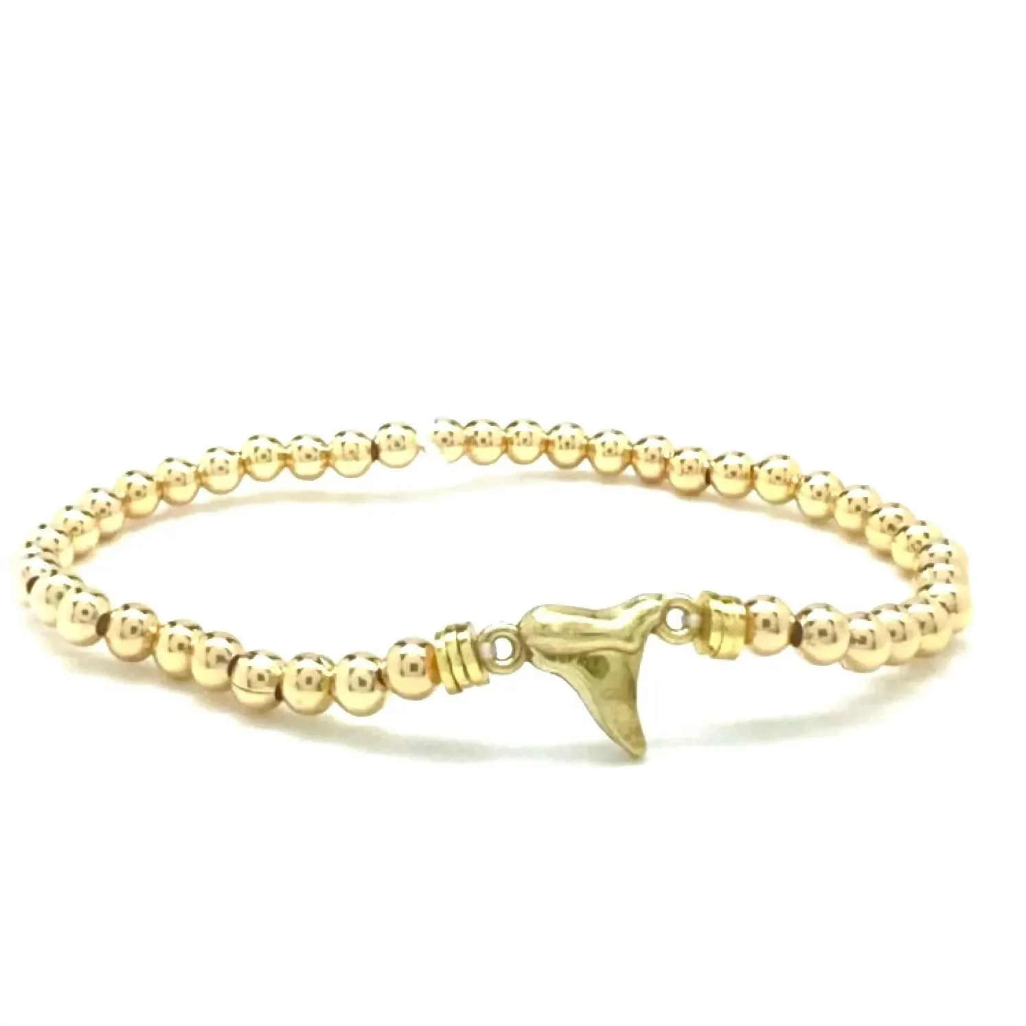 Silver Girl Shark Tooth Bead Bracelet