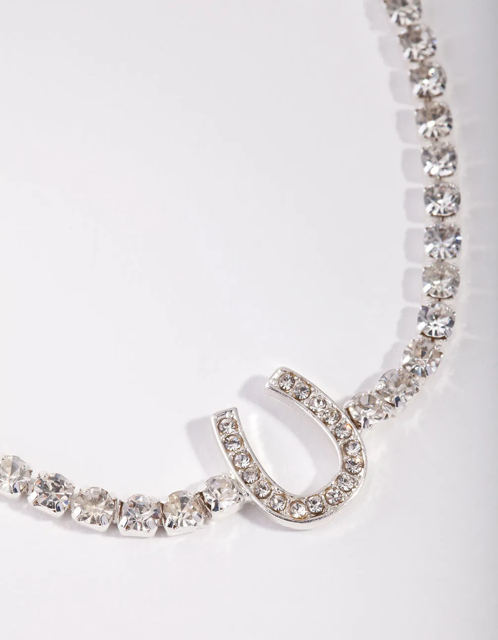 Silver Horse Shoe Cup Chain Bracelet