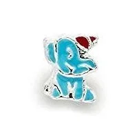 Silver Plated Blue Enamel Elephant Charm
