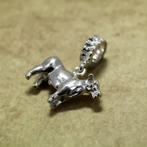 Silver Steer Slide Charm in 925 Sterling Silver
