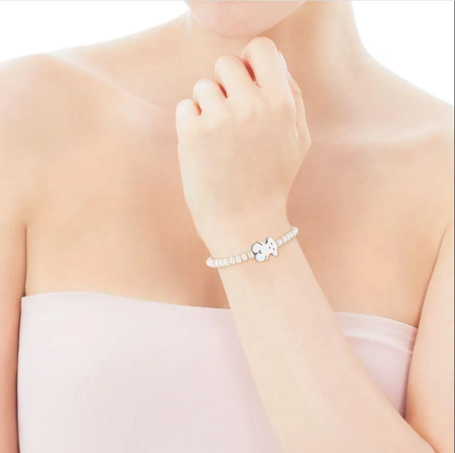 Silver Sweet Dolls Bracelet with Pearl