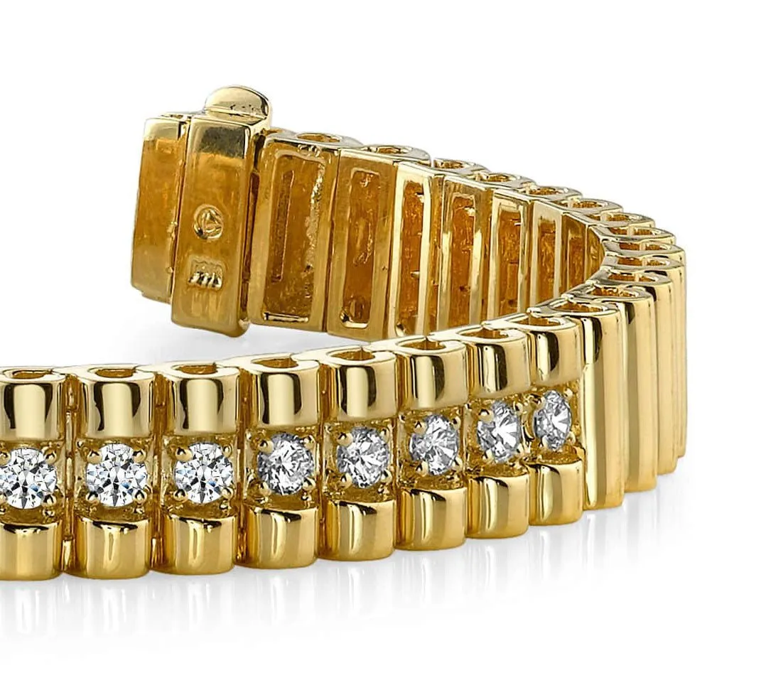 Single Center Strand Diamond Bracelet with 1.35 ct.(finished) 3mm
