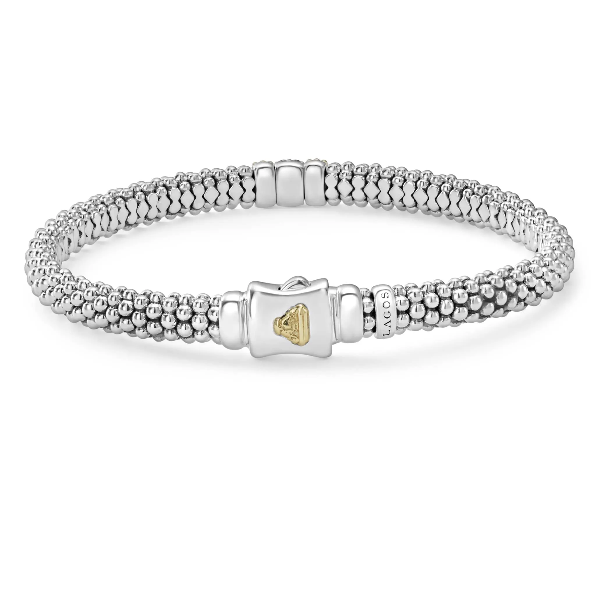 Single Station Diamond Caviar Bracelet | 6mm