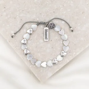 Sisters of the Heart Bracelet/Silver/White