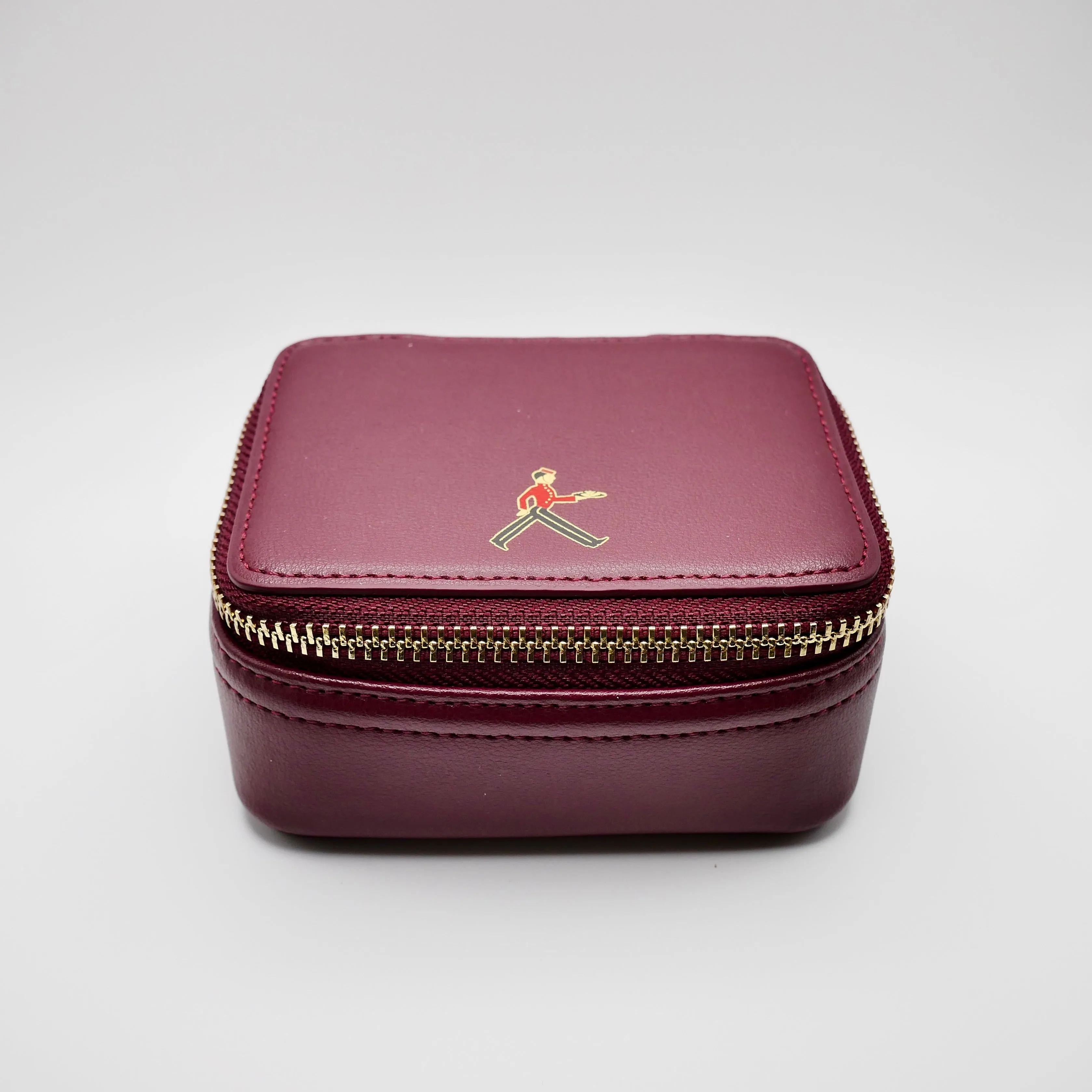 Small Leather Bellboy Burgundy Jewelry Box