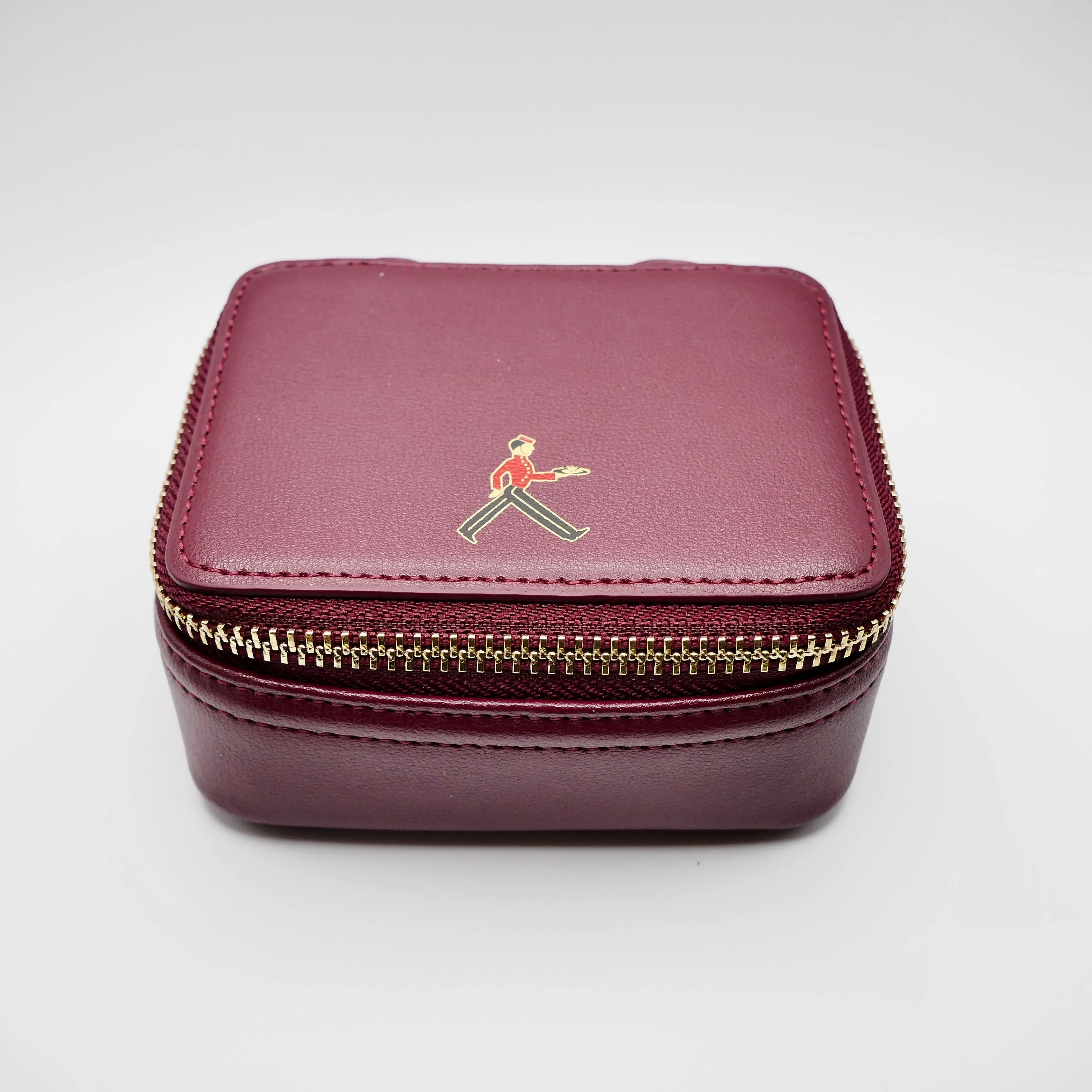Small Leather Bellboy Burgundy Jewelry Box