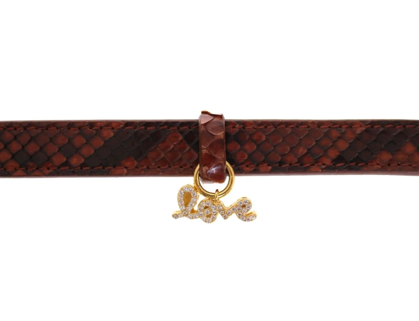 Snakeskin CZ LOVE 18K Gold 925 Silver Bracelet