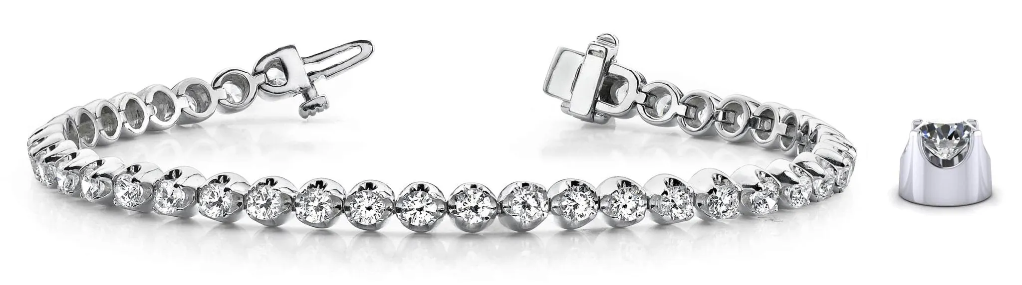 Solid Nugget Lab-Grown Diamond Tennis Bracelet with 2.04 ct.(finished) 2.2mm