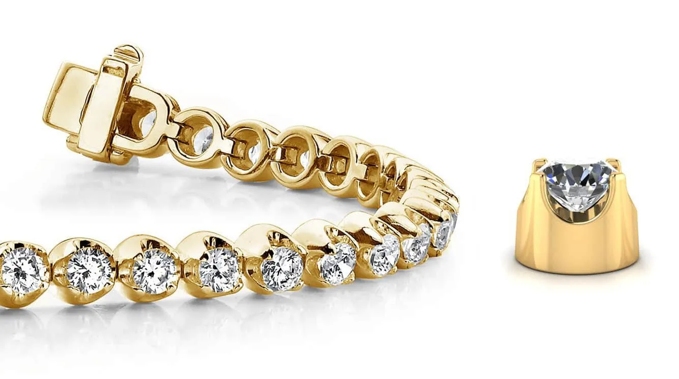 Solid Nugget Lab-Grown Diamond Tennis Bracelet with 2.04 ct.(finished) 2.2mm