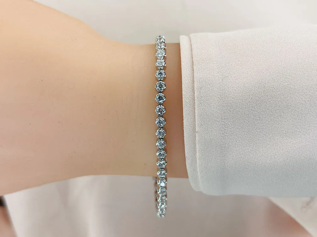 Solid Nugget Lab-Grown Diamond Tennis Bracelet with 2.04 ct.(finished) 2.2mm