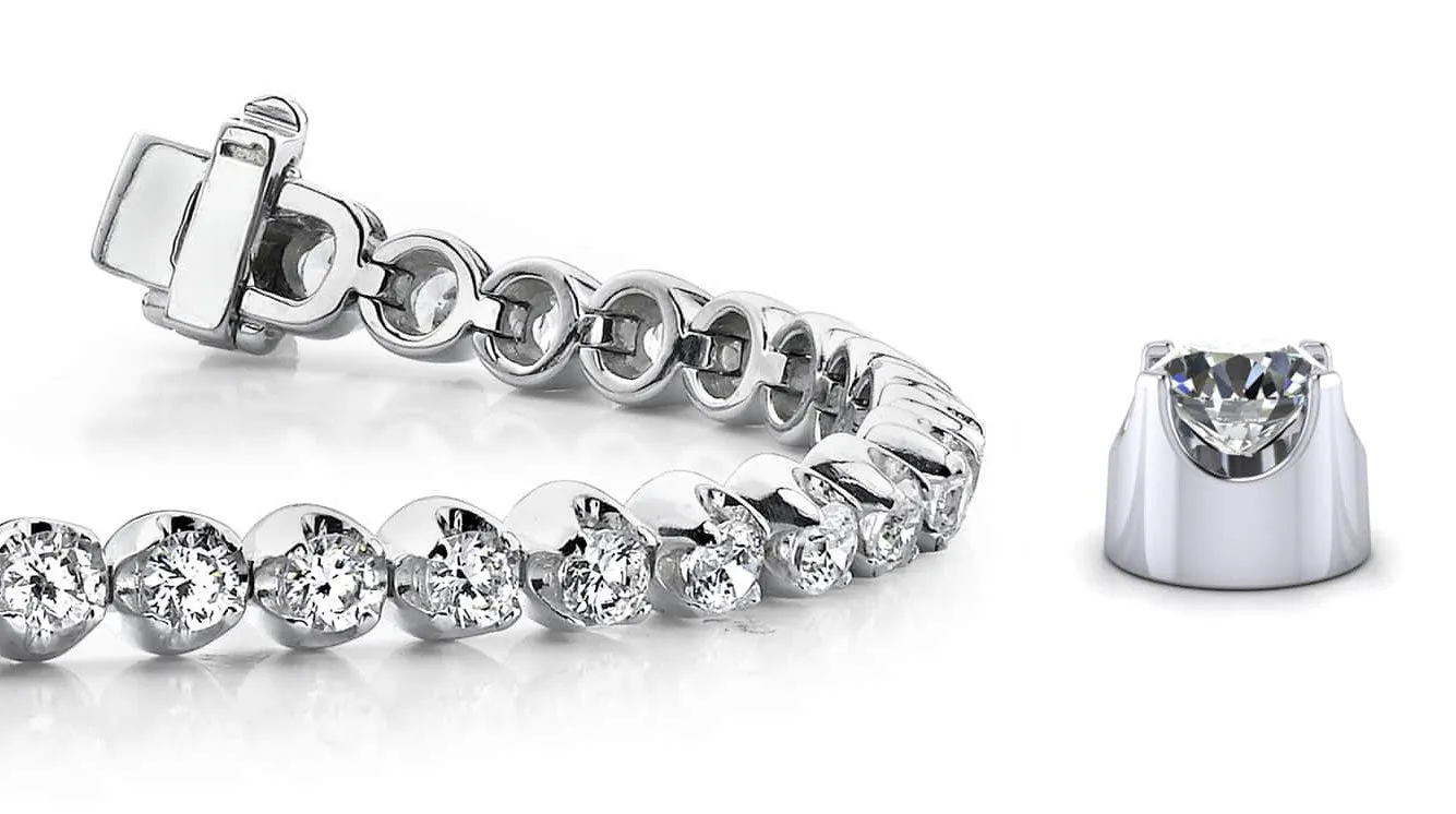Solid Nugget Lab-Grown Diamond Tennis Bracelet with 2.04 ct.(finished) 2.2mm