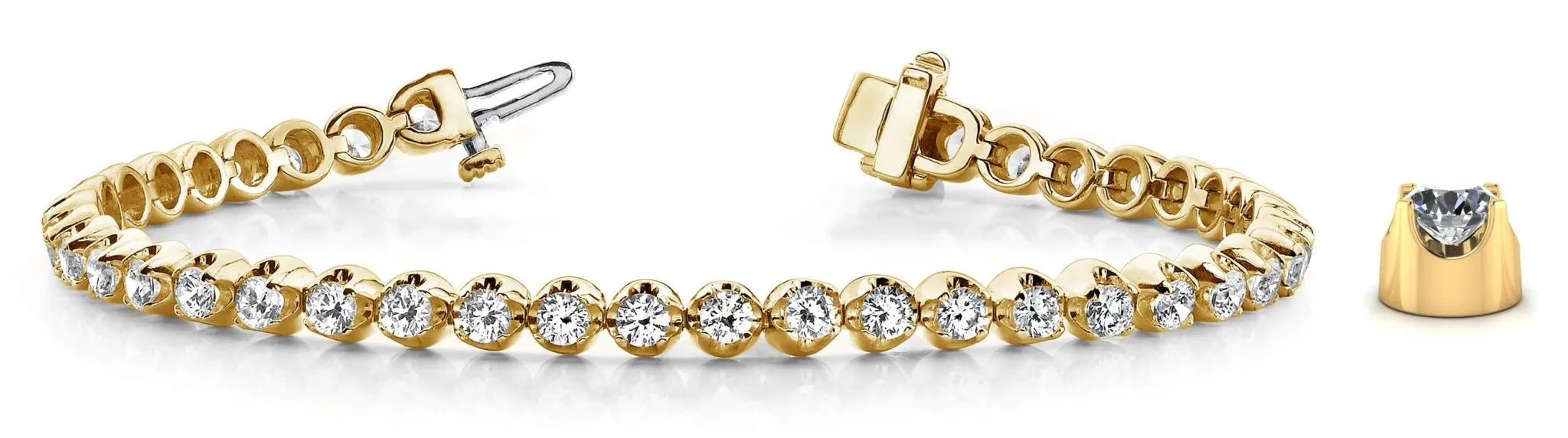 Solid Nugget Lab-Grown Diamond Tennis Bracelet with 2.04 ct.(finished) 2.2mm