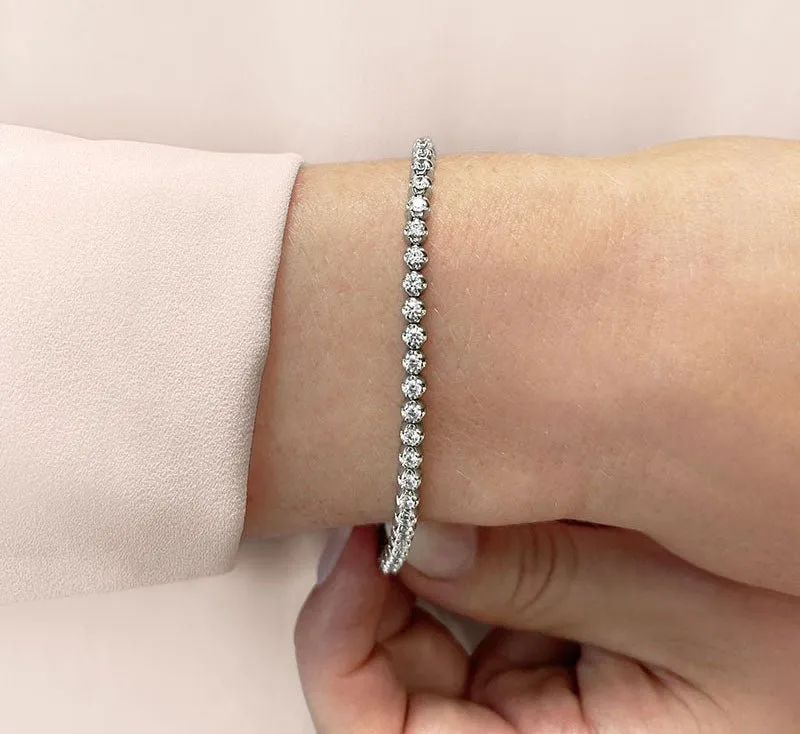 Solid Nugget Lab-Grown Diamond Tennis Bracelet with 2.04 ct.(finished) 2.2mm