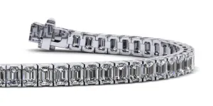 Sparkling Emerald Cut Lab-Grown Diamond Bracelet with 11.40 ct.(finished) 3.8x2.8mm