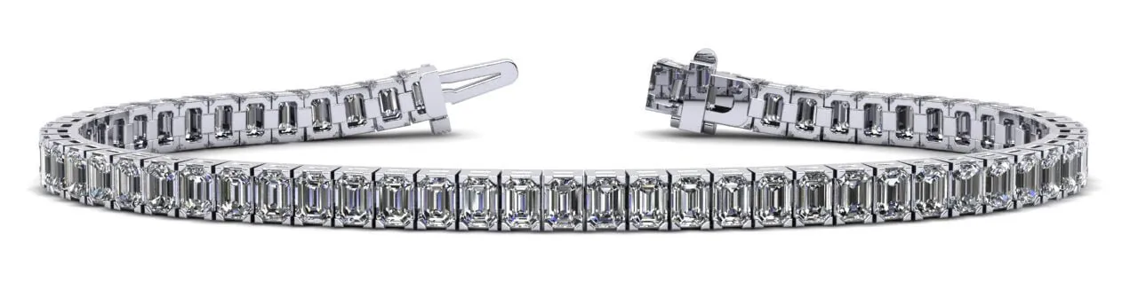 Sparkling Emerald Cut Lab-Grown Diamond Bracelet with 11.40 ct.(finished) 3.8x2.8mm